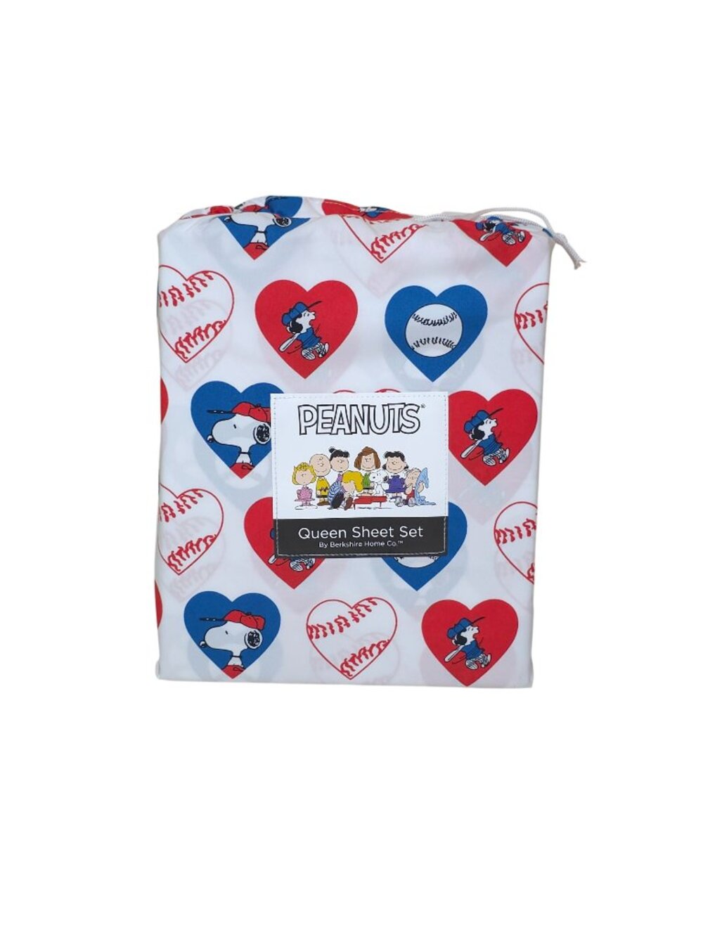 Peanuts Snoopy Baseball Queen Sheet Set By Berkshire USA July 4th Summer